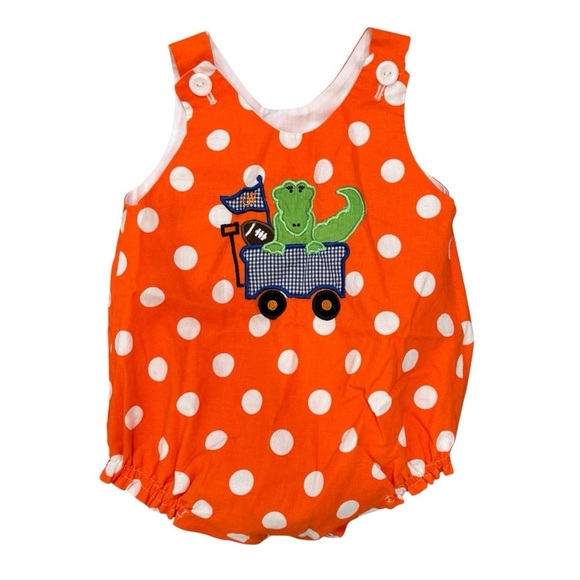 Handmade Other - Univ. of Florida Gators Football Bubble Romper Orange Polkadot Appliqué